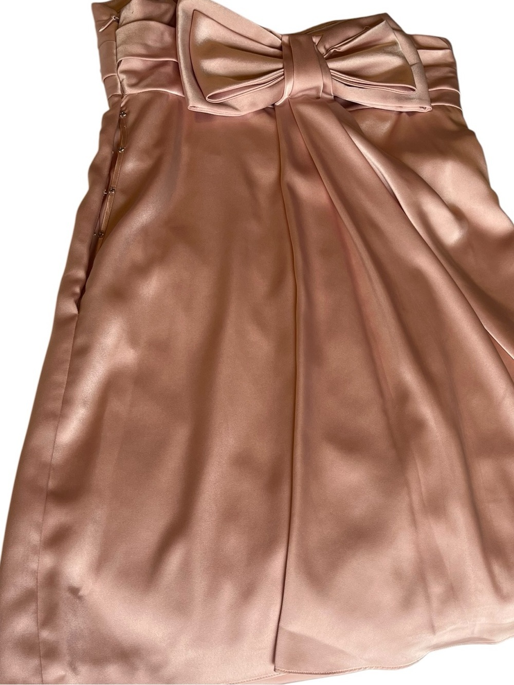 BCBGMAXAZRIA Pink Satin Strapless Cocktail Dress 10 Coquette Wedding Homecoming - Picture 9 of 9